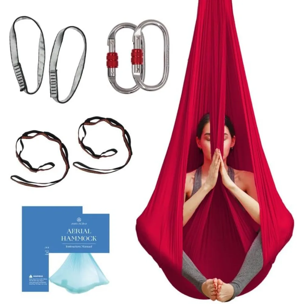 

Aerial Yoga Hammock - Durable Aerial Silk with Extension Straps, Carabiners,Aerial Silks, Antigravity Yoga, Inversion Exercises