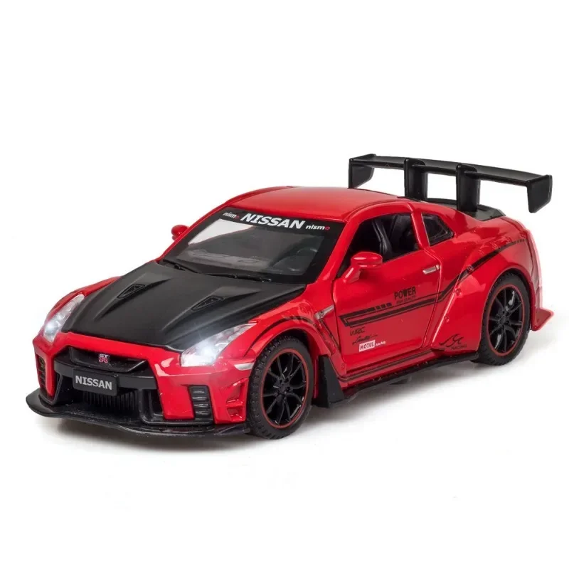 Diecast 1/32 Nissan GTR R35 Sport Car Model Sound Light Collective Diecasts Toy Vehicles Kids Boys Voiture Miniature Home Decor