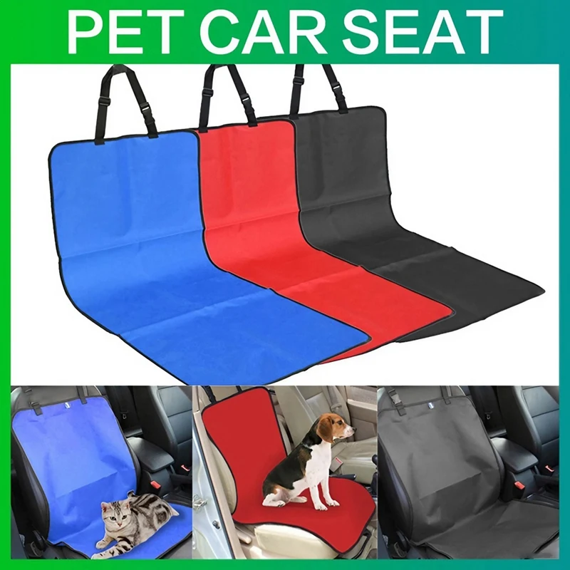 Car Waterproof Front Seat Cover Protective Pad Back Safe Travel For Stonego Cats & Dog Red