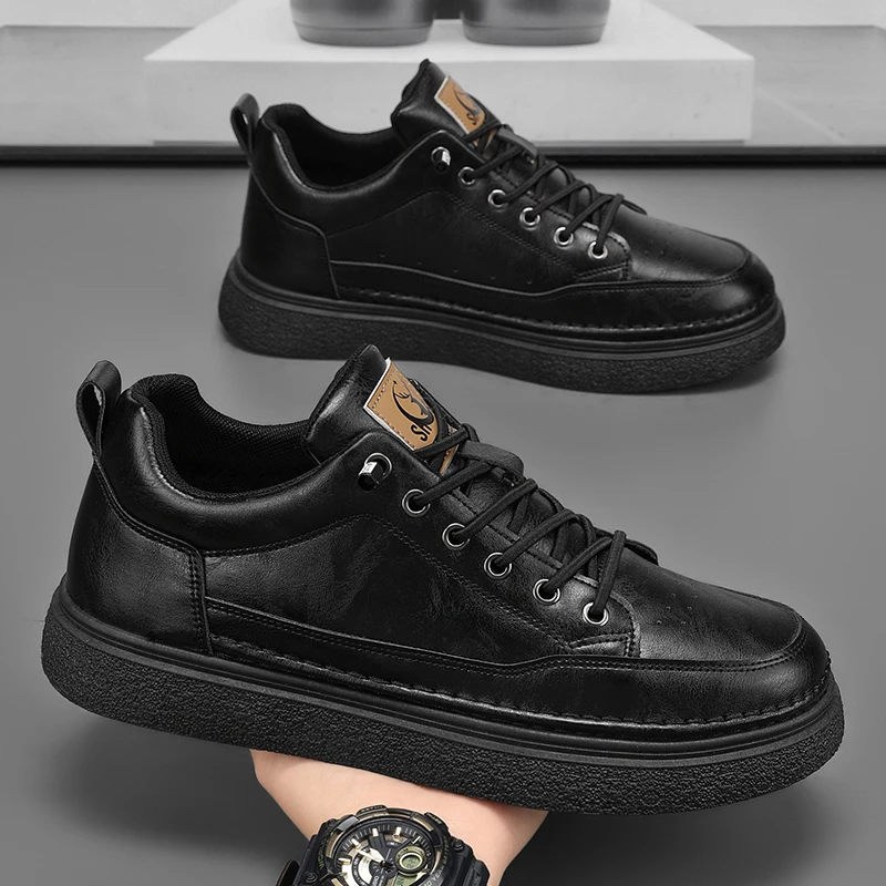 Men Internal Height Increasing Oxford Shoes Casual Leather Shoes Fashion Internal Height Increasing Shoes Outdoor Male Sneakers