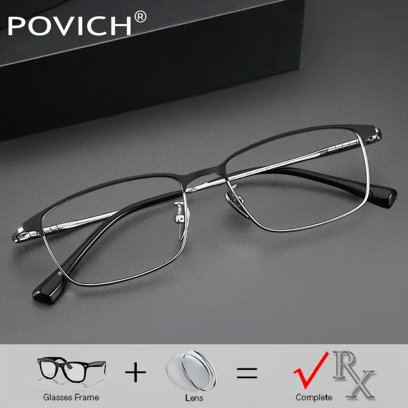 

Rectangle Titanium Photochromic Glasses Men Myopia Optical Doctor With Prescription Eyeglasses Retro Bifocal Progressive Eyewear