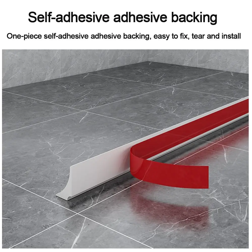 Silicone Flood Barrier Dry and Wet Separation Self-Adhesive Door Bottom Sealing Strip Water Retaining Strip Water Stopper