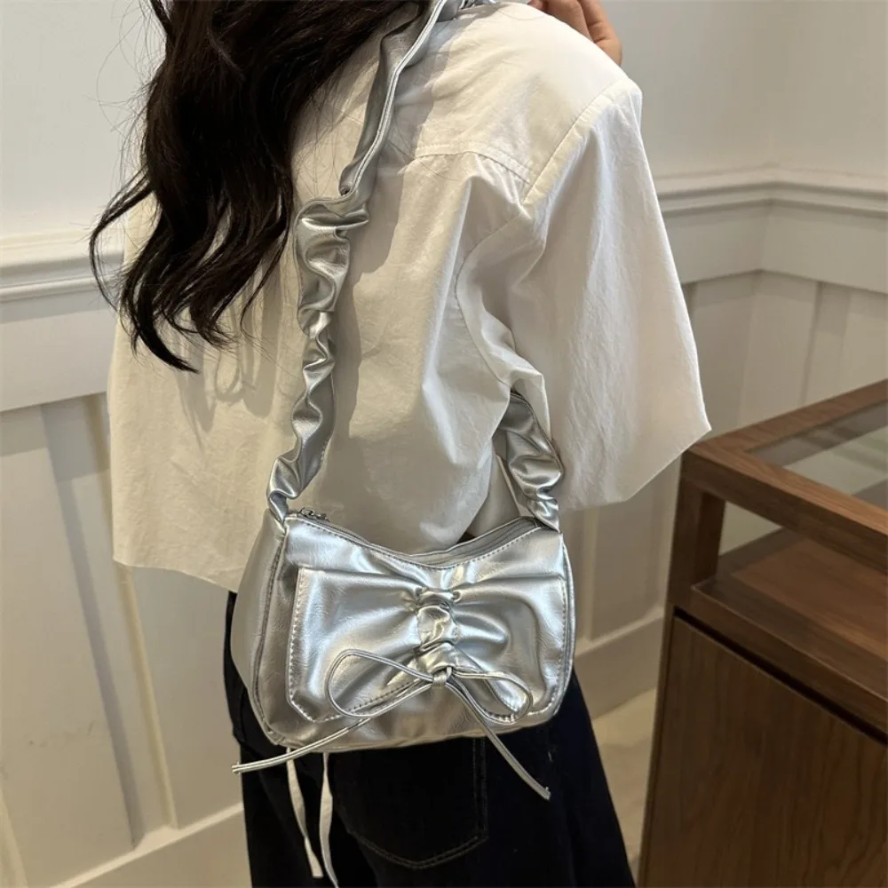 

Новая сумка на плечо, универсальная квадратная сумка на одно плечо, плиссированная сумка через плечо из искусственной кожи для женщин