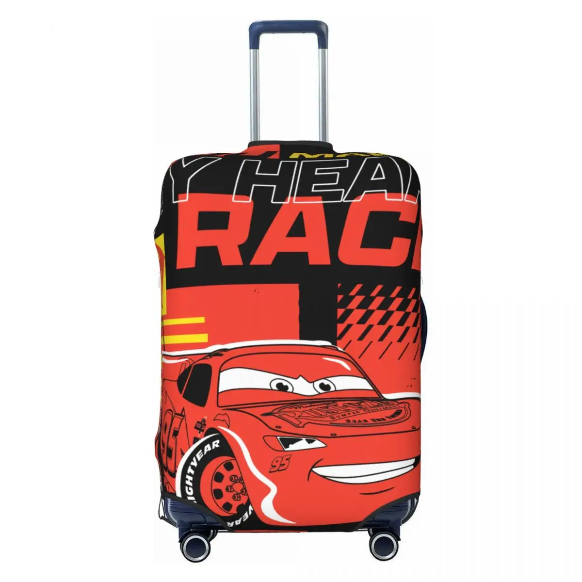 

Make Heart Race Lightning McQueen Suitcase Cover Washable Cars Racer Luggage Protective Covers for 18-32 inch