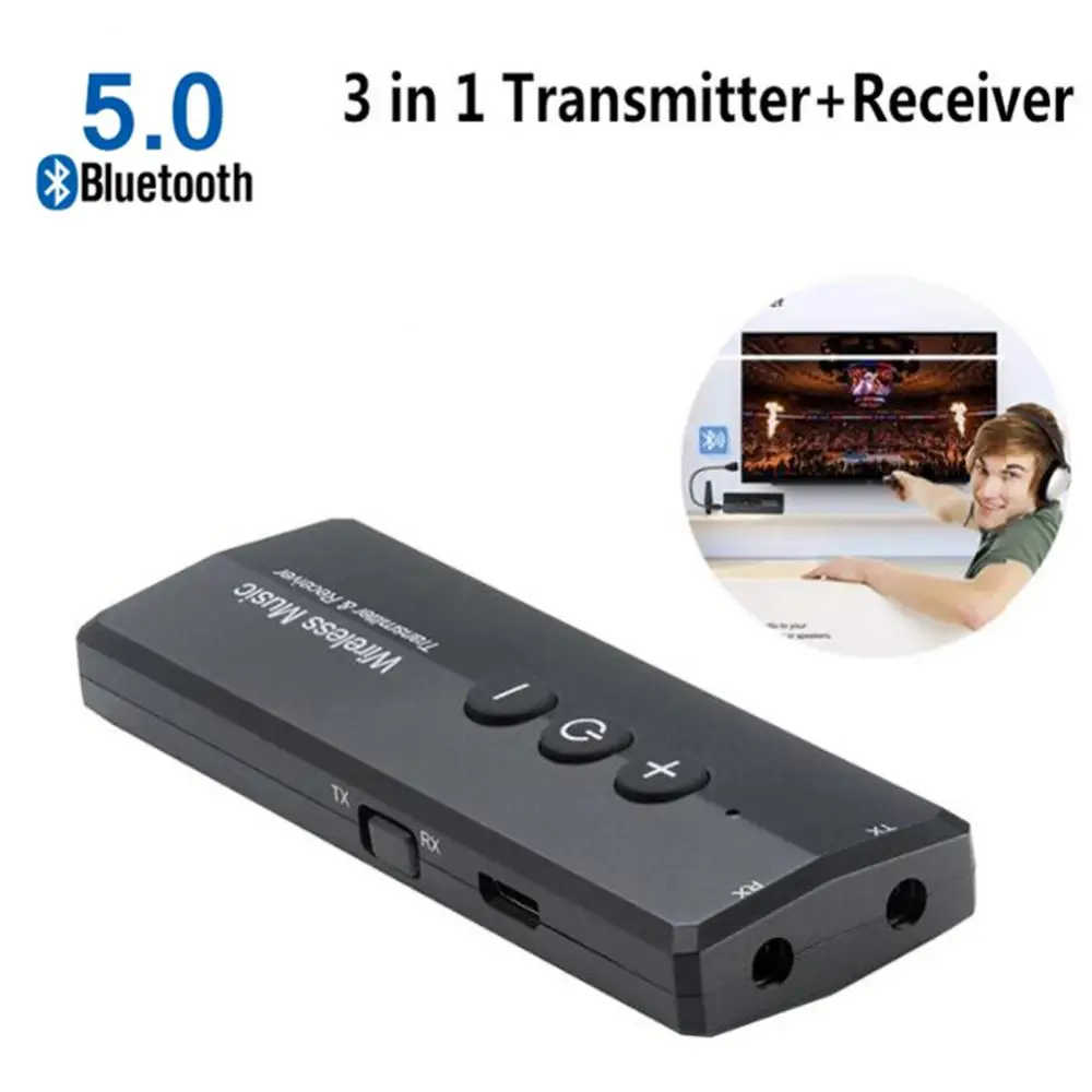 Car 3.5mm Jack Audio Music Transmitter Portable Signal Stability Aux Adapter Three-in- Mini Transmitter Adapter