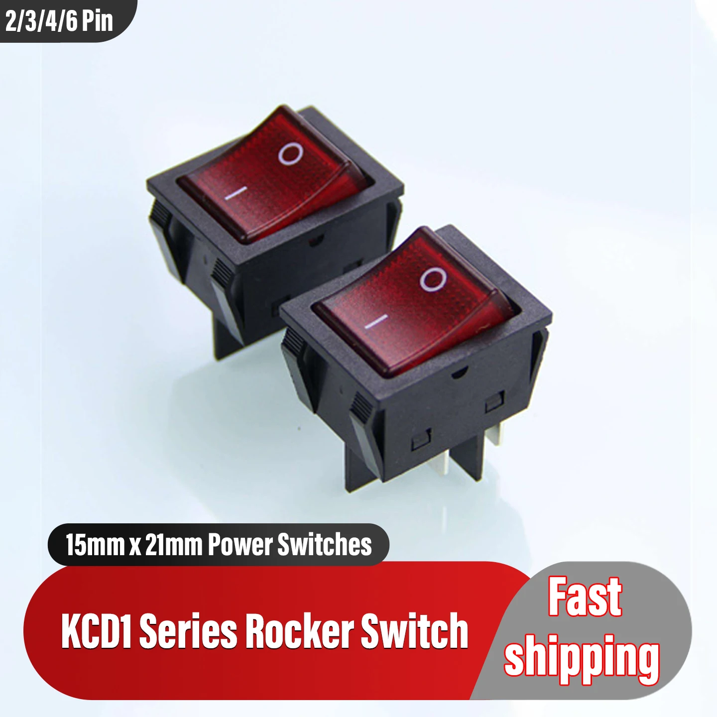 

1/5/10pcs KCD1 Series Boat Car Rocker Switch 2/3/4/6 Pin 2/3 Position 6A/250V 10A/125V AC 15mm x 21mm Power Switches