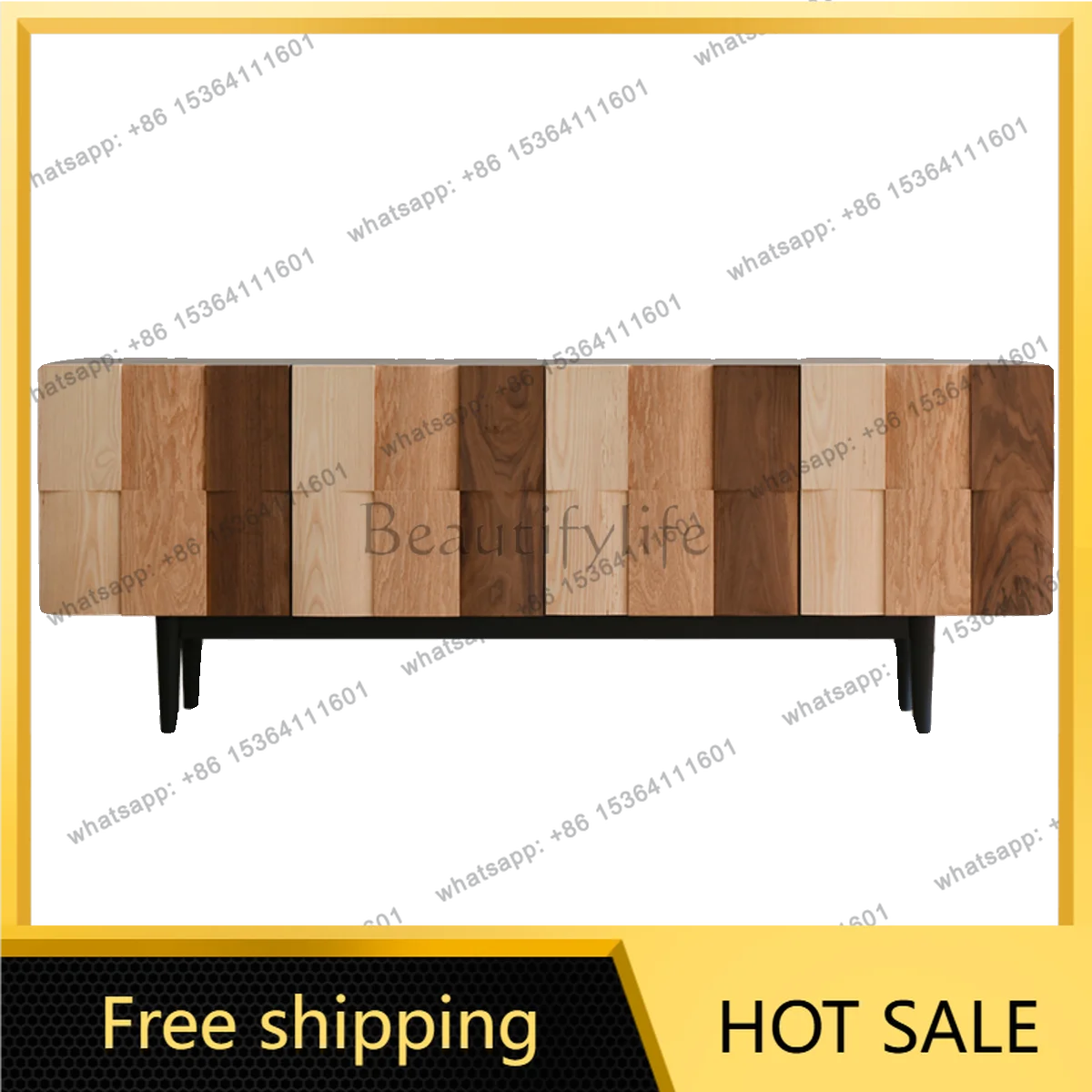 XX. North American simple solid wood modern simple wabi-sabi wind large-capacity storage cabinet