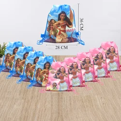 Disney Moana Princess Girls Birthday Party tessuto Non tessuto con coulisse regalo zaino famiglia Picnic all'aperto forniture Baby Shower