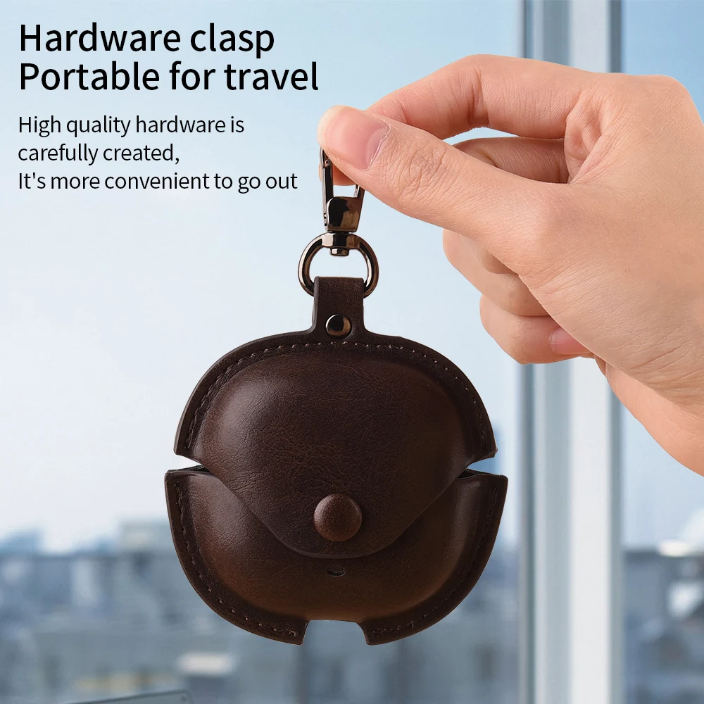 حافظة جلدية ريترو لهاتف Xiaomi Redmi Buds 6 Lite غطاء على طراز الأعمال سماعات أذن لهاتف Redmi Buds6 Lite سماعة شل مع خطاف