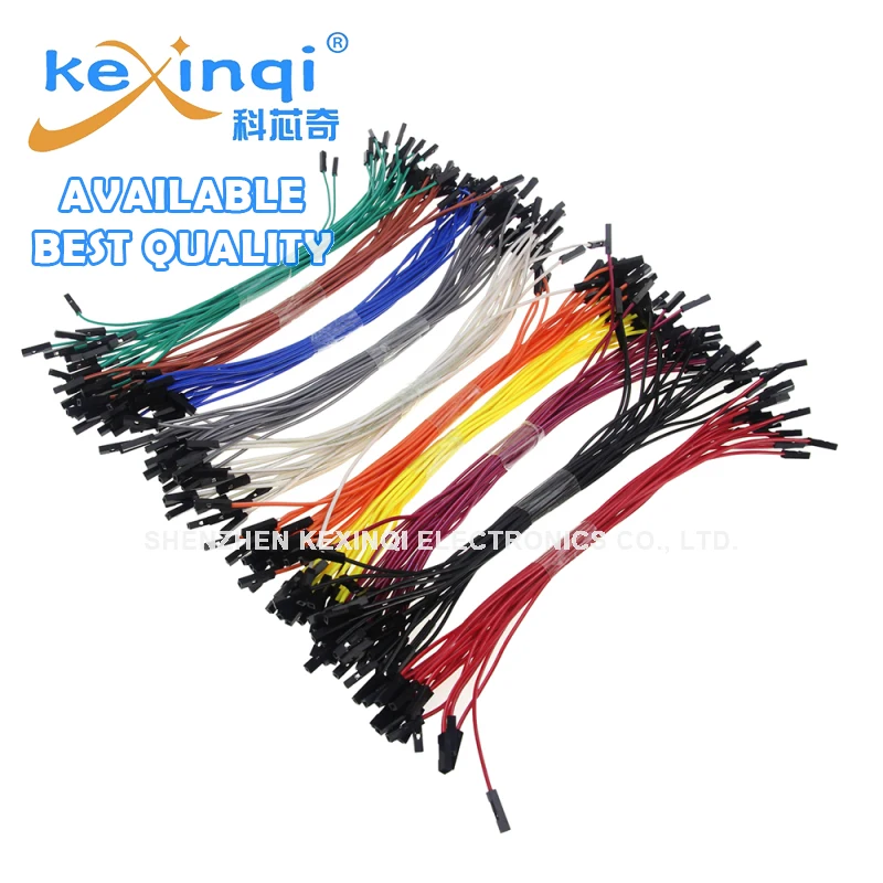 10pcs 1Pin Dupont Jumper Wire Line 20cm 2.54mm Male Female Electronic Cable For Arduino DIY Red Yellow Green Yellow Blue Black