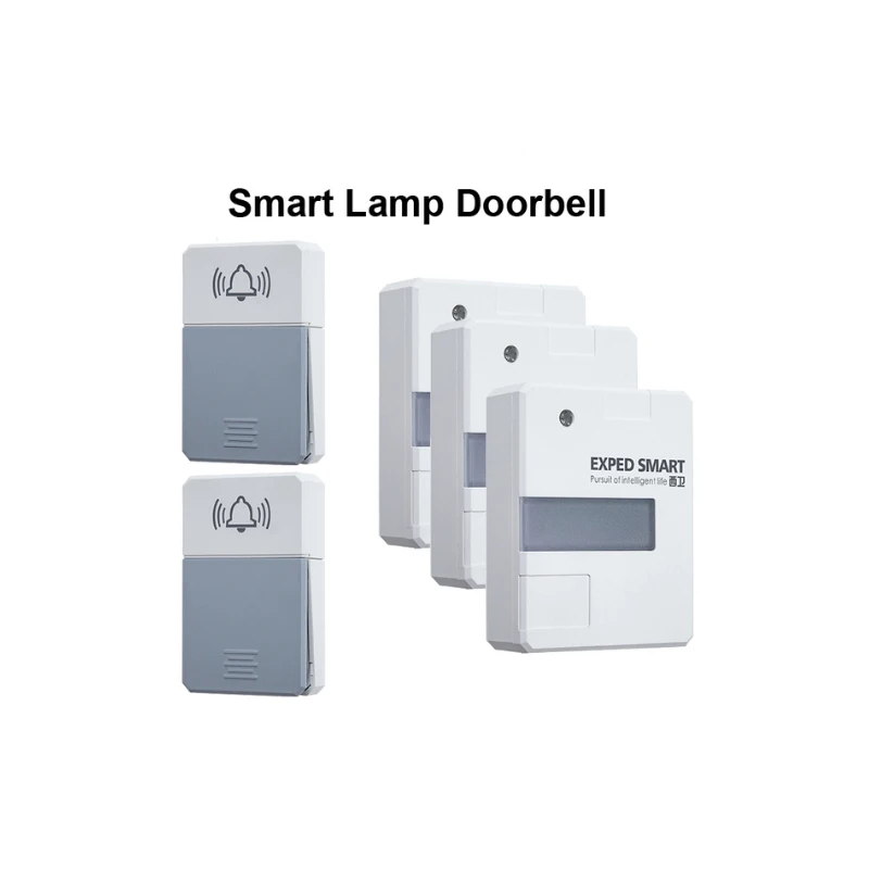 Nieuwe Aankomst Huis Beveiliging Draadloze Deurbel Smart Lamp Deurbel Geen Accu Deurbel Voor Doven