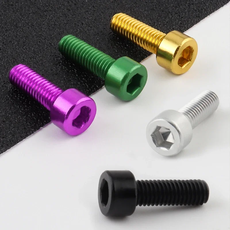 2pcs Aluminum Alloy Bicycle Bottle Cage Screws M5 Ultra-Light Mountain Bike Water Bottle Holder Bolts Road Cycling Accessories