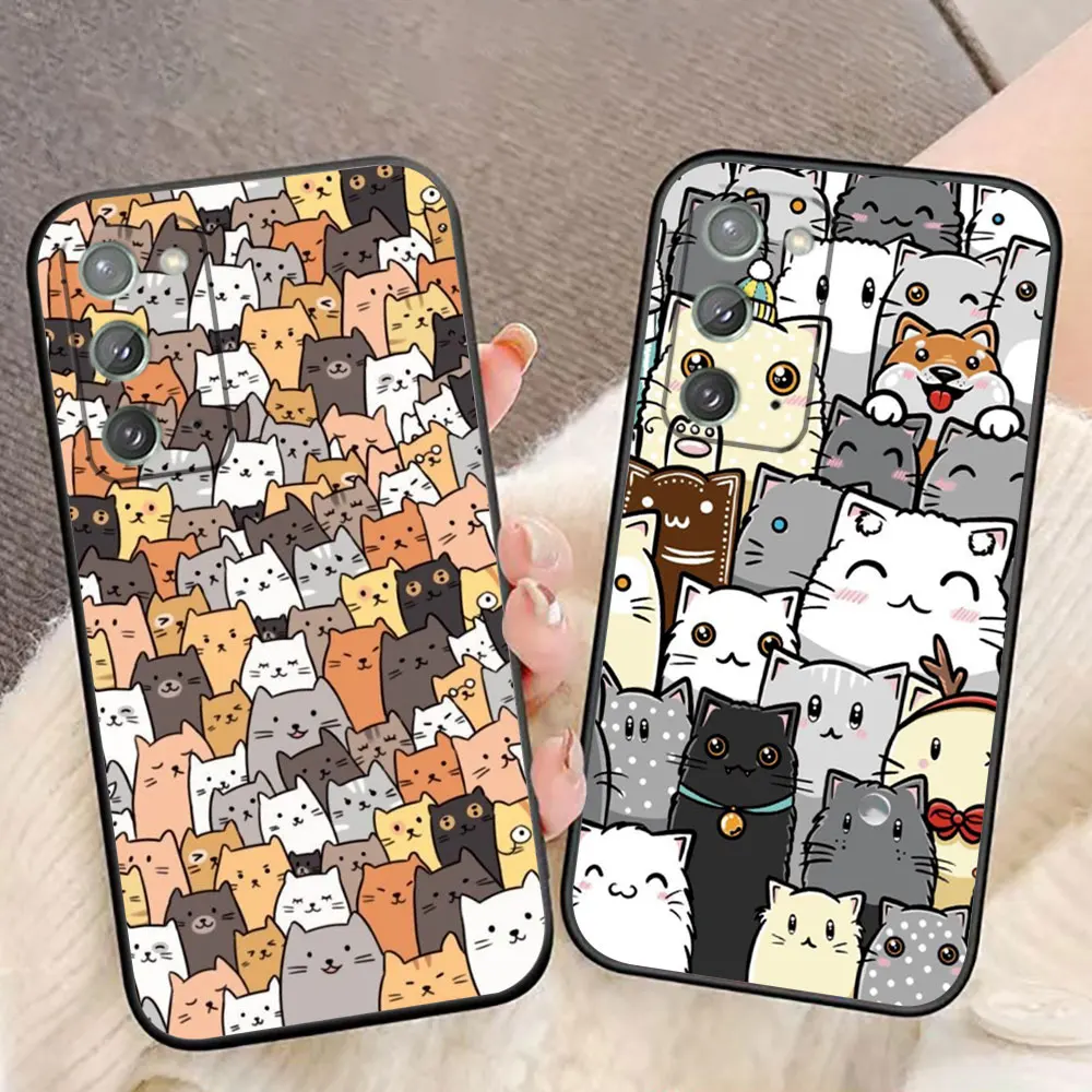 

Cartoon Funny Cat Pattern Phone Case For Samsung A03 A03S A04 A05S A06 A10 A12 A13 A24 A30 A50 A70 A80 NOTE 10 20 M23 M53 Case
