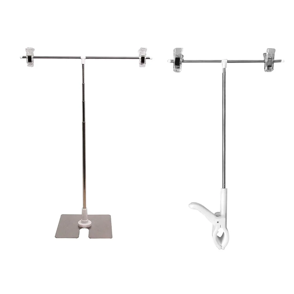 

2Pcs Stainless Steel Poster Stand T Shape Height Adjustable Display Holder Rack for Advertisements Signage Show