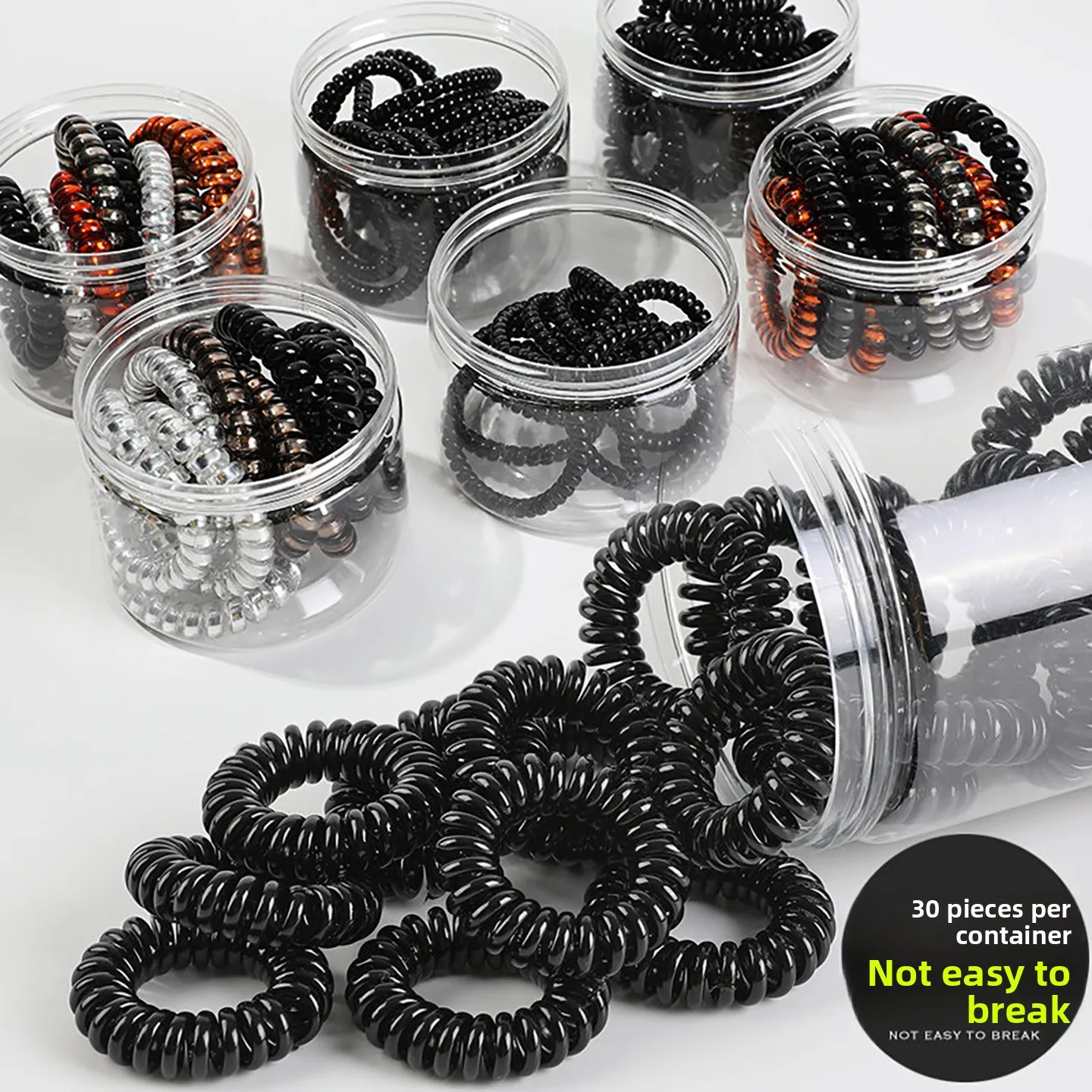 

Черные эластичные резинки для волос для женщин, тонкие резинки-пружинки, простые аксессуары для волос, маленькие резинки для волос