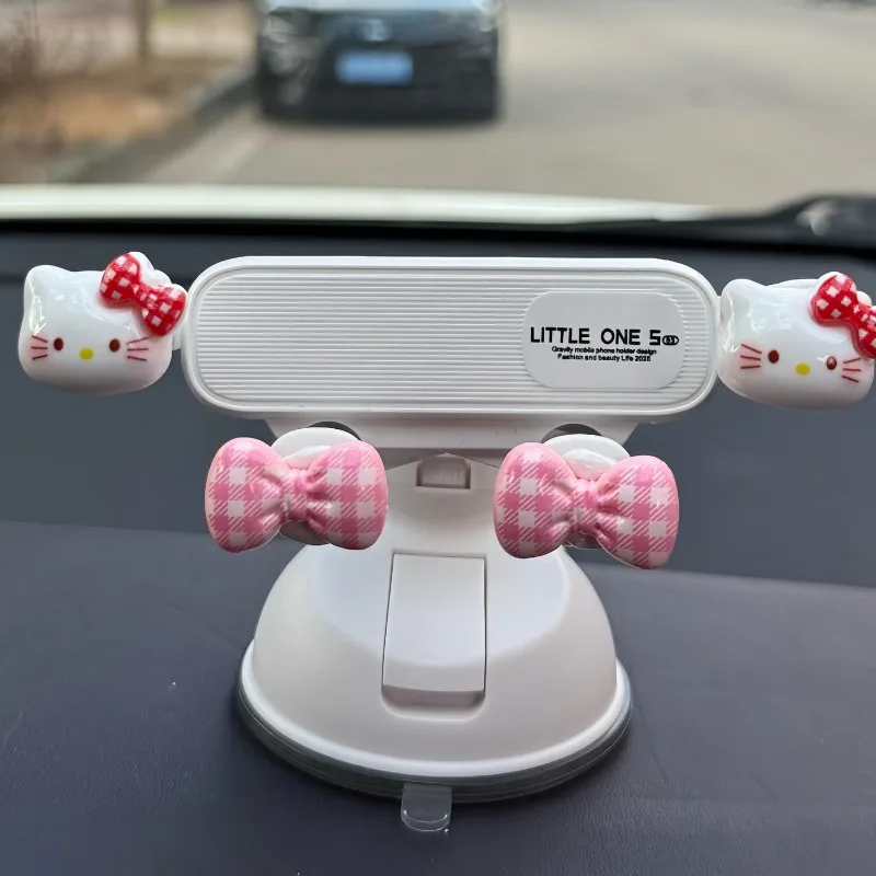 

Hello Kitty Car Phone Holder Suction Cup Mount for Dashboard Cute Cartoon Universal Auto Accessories