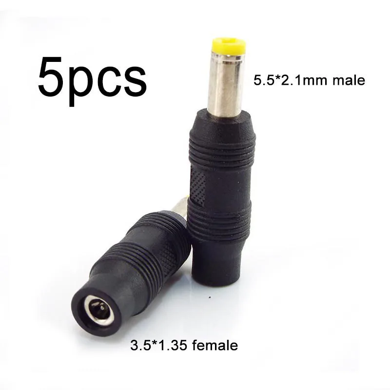 

5pcs DC Power Adapter PC tablet Power Charger Adaptor Jack Plug 3.5*1.35 mm female to 5.5*2.1mm male Connectors L1