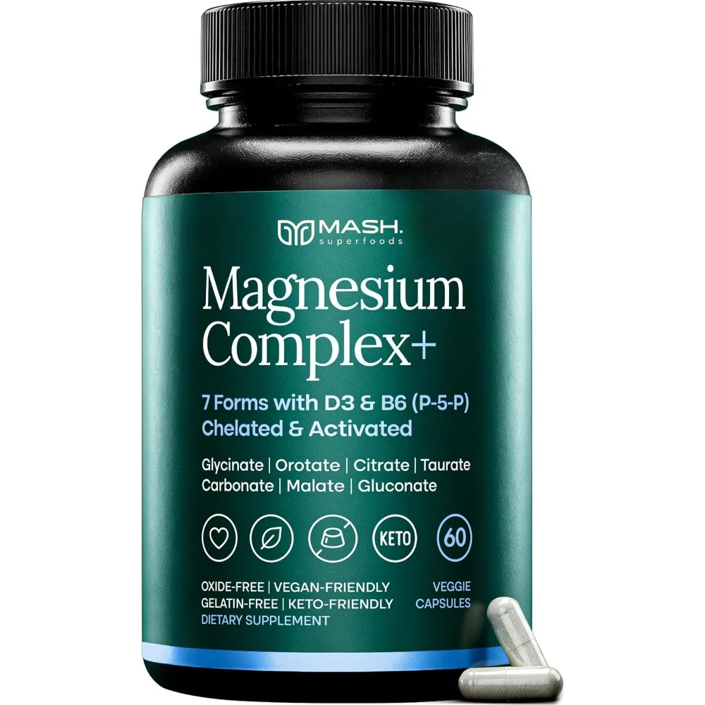 Magnesium Complex Supplement, for Deep Sleep & Stress Relief Aid, Muscle Relaxation & Nervous System