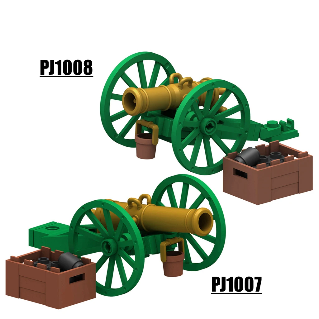 MOC Napoleonic Wars Pirate Cannon Building Blocks Kit War Scene Dragoon Soldiers Artillery Gun Weapons Bricks Toys Boys Gift