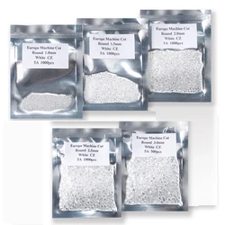 0.7mm-7.25mm 50pcs~1000pcs/bag High Quality 5A Zircon Round White Cubic Zirconia Stones Beads For Jewelry Making DIY