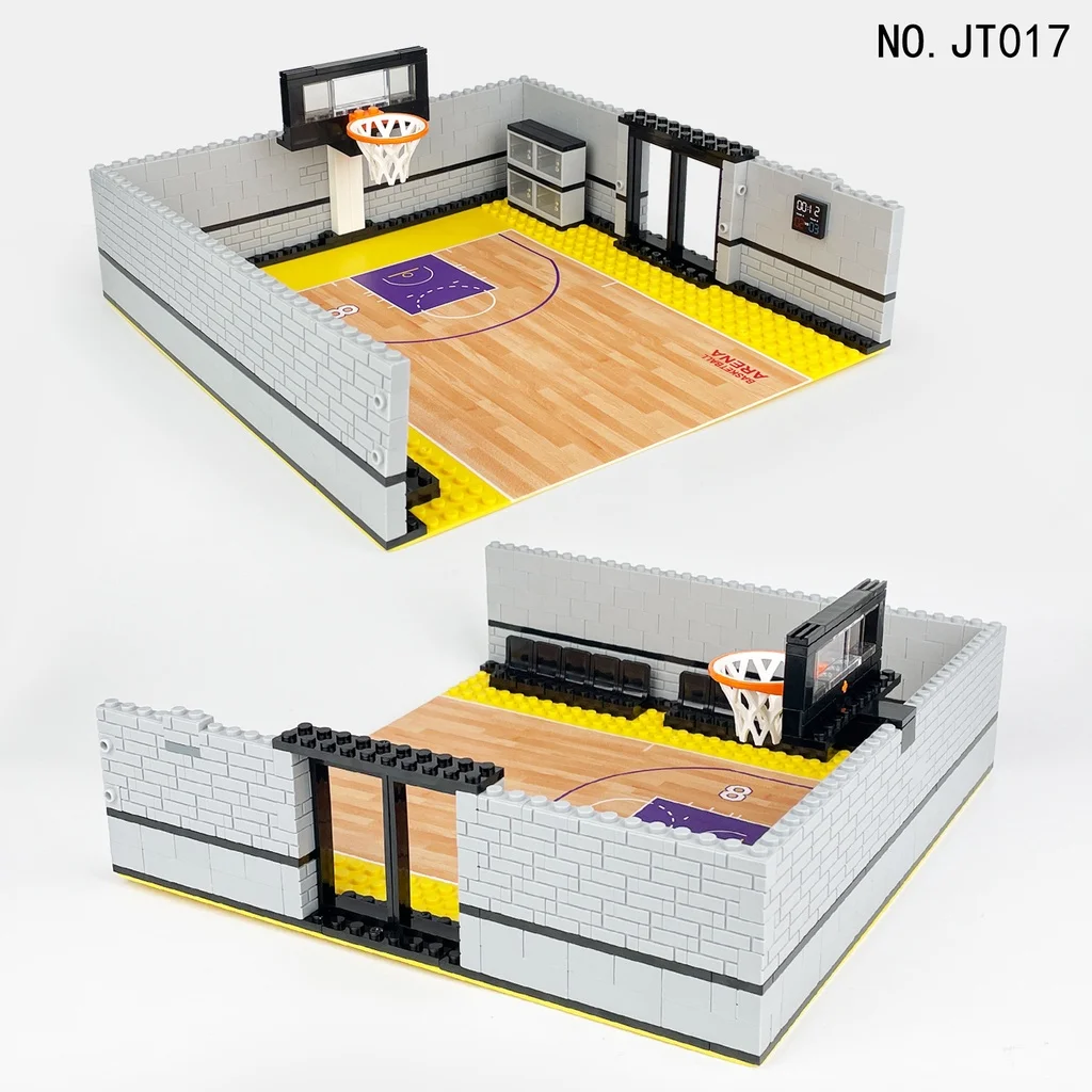 Cena de basquete das crianças pequenas partículas montadas blocos de construção brinquedo educativo bola rei domine diy menino presente aniversário