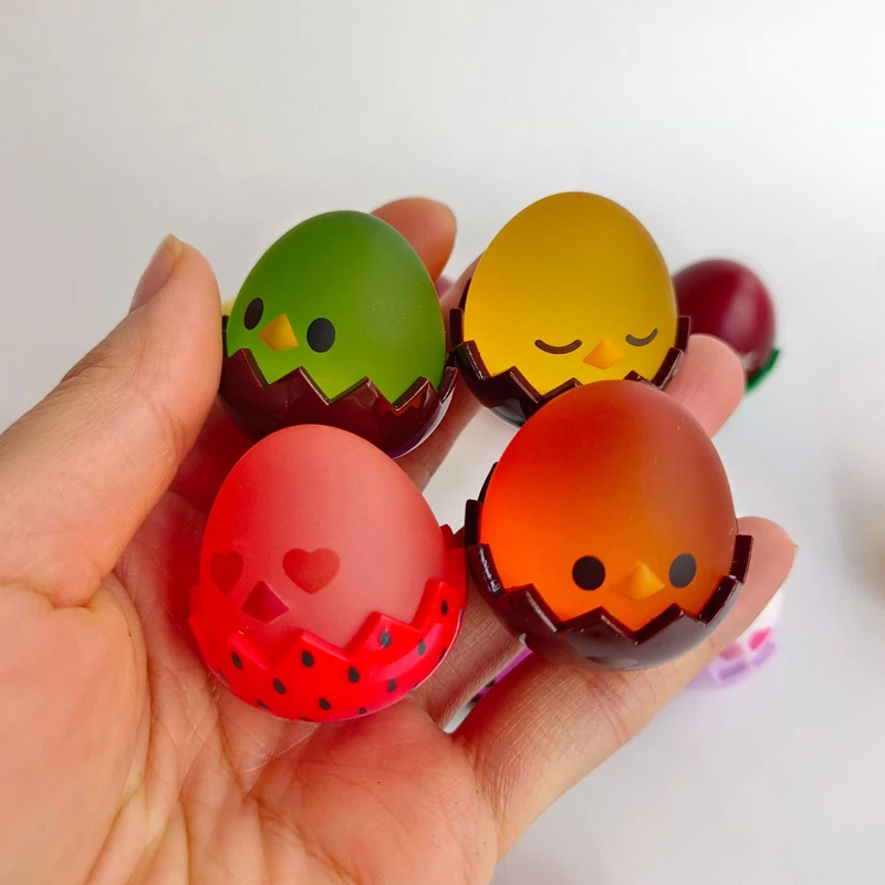 مصنع فضفاض الأسهم Kawaii لطيف X العين بيضة عيد الفصح بهلوان رولي بولي م فول قوس قزح اللون الفرخ الحيوان نموذج لجسم جمع لعبة