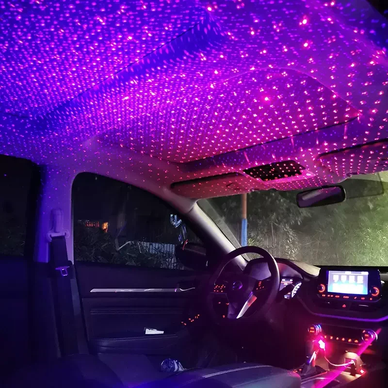 

Sound Control LED Car Roof Star Night Light Projector, Atmosphere Galaxy Lamp, USB Decorative Light, Adjustable Car Interior Lig