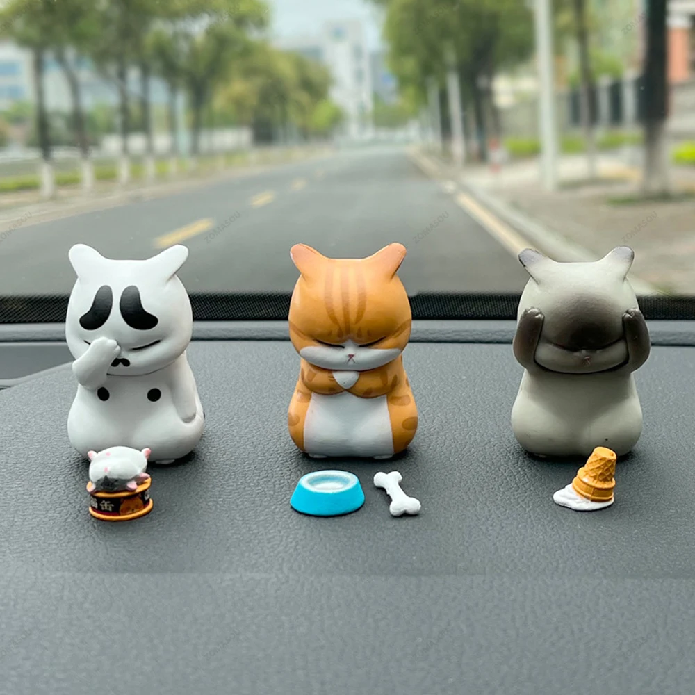 1/9 Kawaii Katze Puppe Ornamente Figuren Statue Mini Modell Desktop Spielzeug Geschenke für Zimmer Büro Kinder Auto Hause Dekoration Zubehör – Detail 5