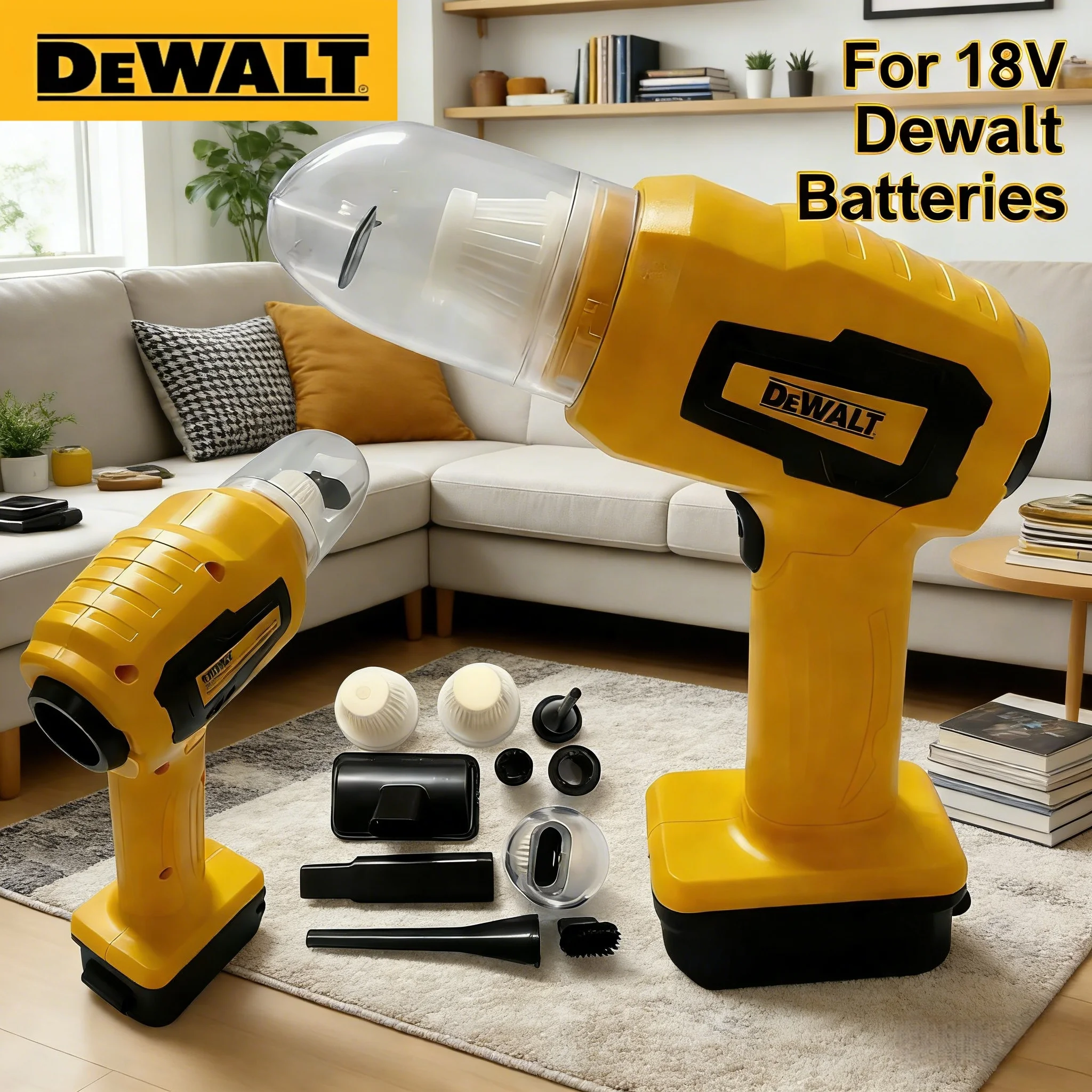 

DEWALT Mini Strong Suction Electric Vacuum Cleaner Wireless Handheld Home Cleaner Blower With 7 Nozzeles For 18V 20V Battery