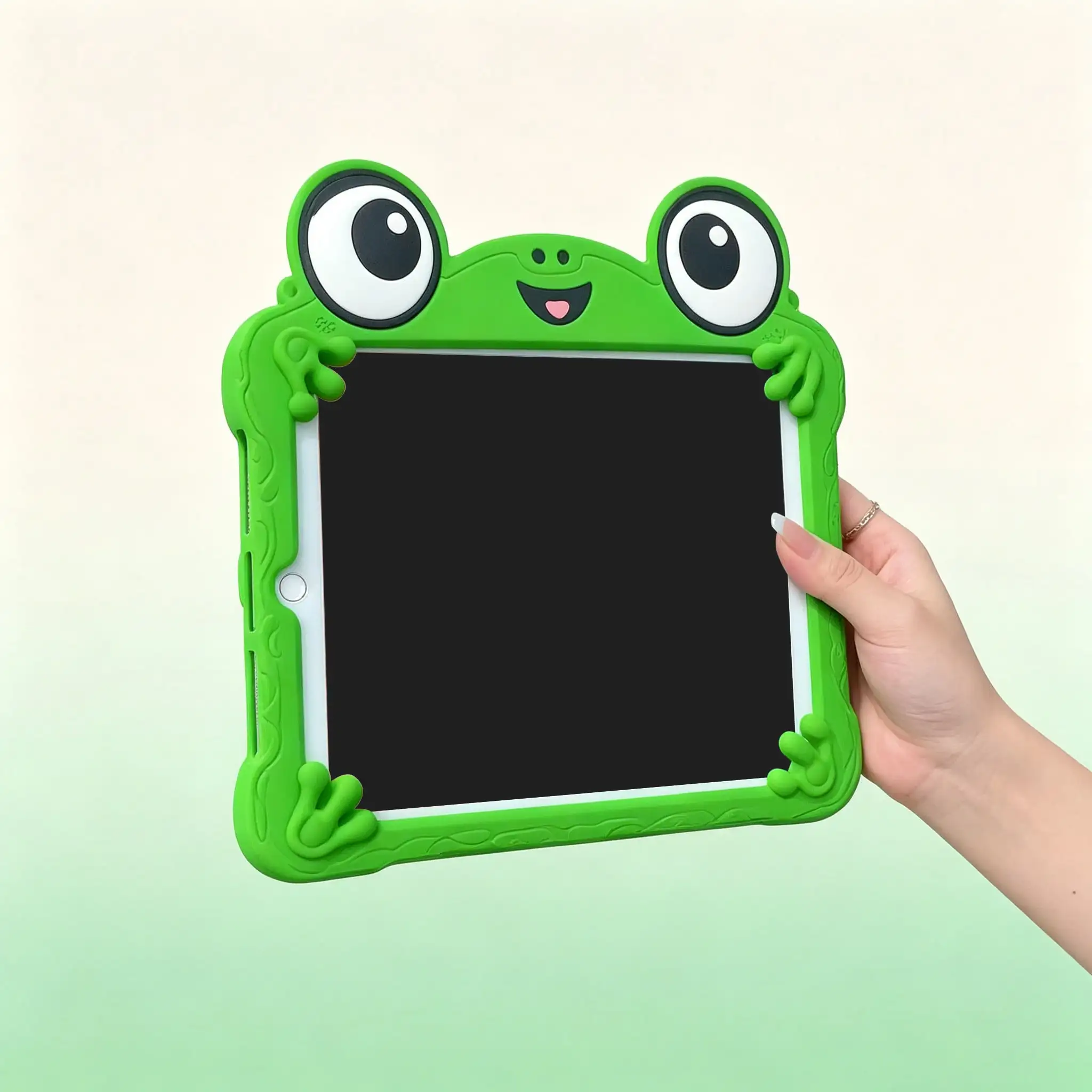 Soft Green Daisy Pattern Tablet Case, Fresh Plant and Floral Design, Suitable for iPad 9.7/10.2/10.5/10.9/12.9/Pro 11 (10Th Generation), Soft Anti-Drop Protection, Smart Stand/Automatic Wake/Sleep Function