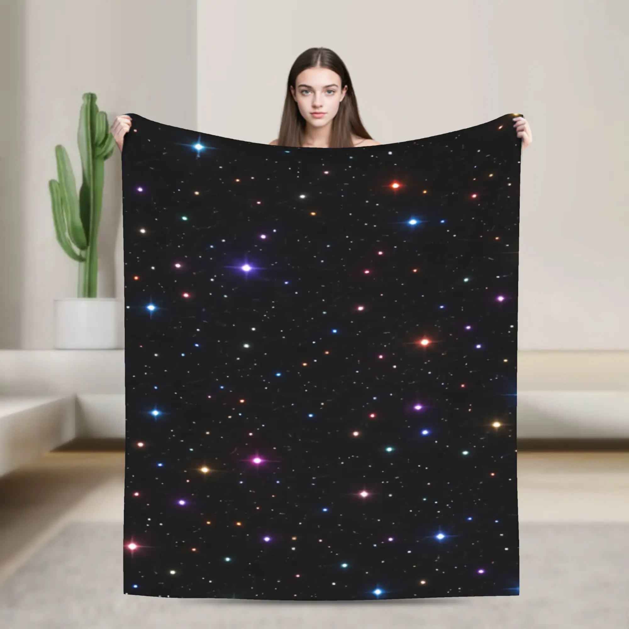 Astrology Zodiac Moon and Stars Blanket Quality Soft  Throw Blanket Winter Picnic Couch Bed Print Bedspread