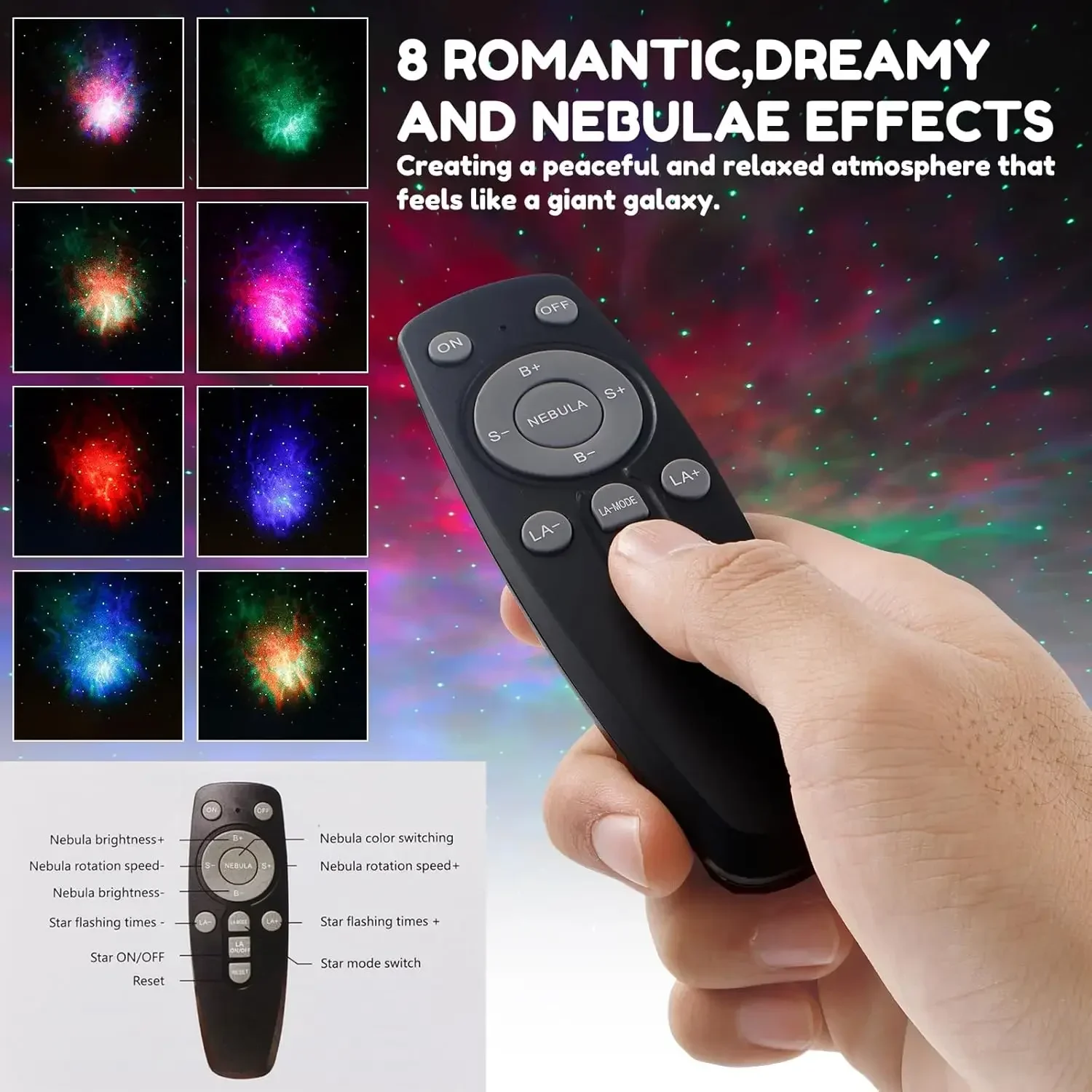 Imagem -05 - Xiaomi-astronaut Projector Night Lamp Led Galaxy Stars Sky Space Projector Rgb Ambient Light para Decoração de Quarto Presente Infantil