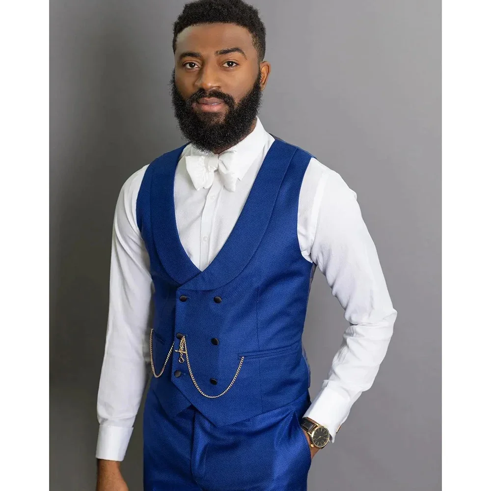 Luxury 3 Piece Jacket Pants Vest One Button Peak Lapel Male Clothing Slim Fit Handsome Full Sets Costume Homme Blazer Terno