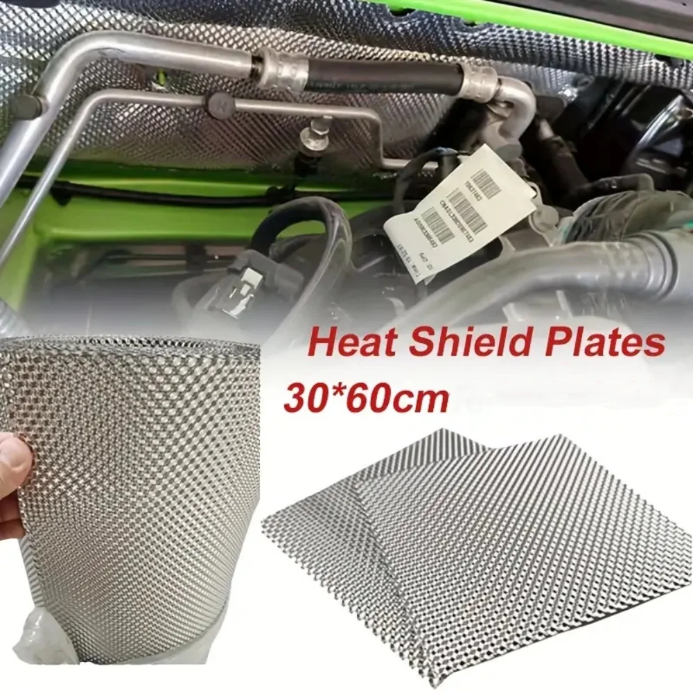 

1pc Car & Motorcycle Heat Shield Plate Stainless Steel Embossed Heat Resistant Insulation Mat For Exhaust Pipe Turbo Manifold