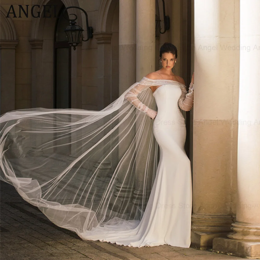 

ANGEL Customized Trendy Strapless Wedding Dress 2026 Detachable Pearls Tulle Sheath Mermaid Bridal Gowns Vestidos de Novia
