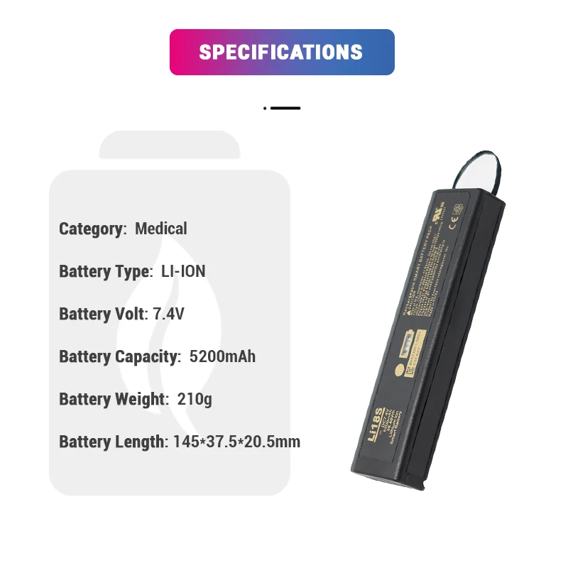 Li-ion 7.4V 5200mAh Li18S Li18S-5200 Lithium Ion Me dical Batteries for Bird 5000XT 5000-XT 5A5001-1 Digital Power Meter