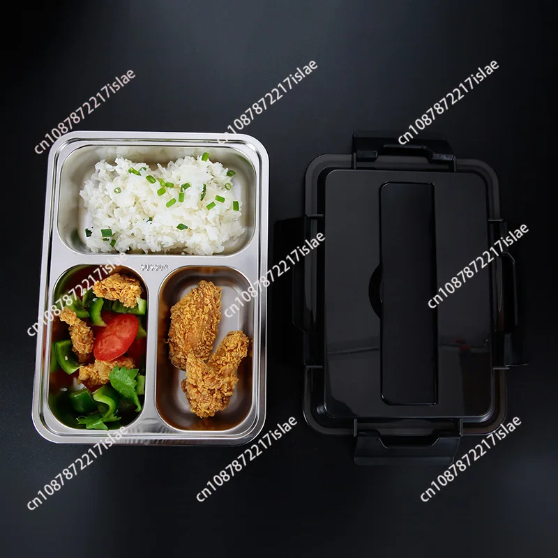 Stainless Steel 304 Lunch Box With Spoon Leak-proof Lunch Bento Boxes Dinnerware Set Microwave Adult Children Food Container