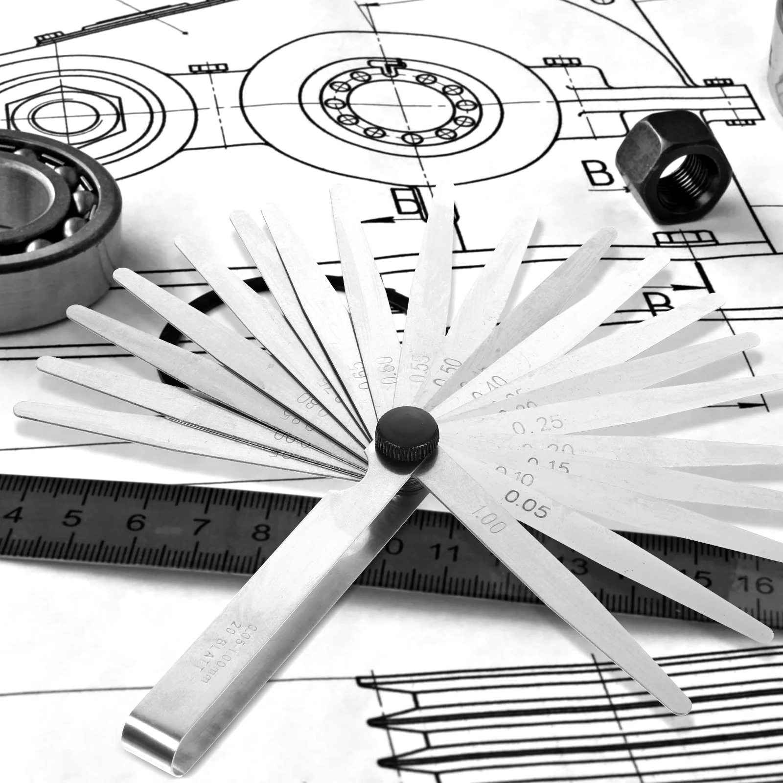 

1 pc Copper Feeler Gauge Stainless Steel Foldable High Precision Gap Measuring Tool For Mechanics Engineers Instrument Gauge