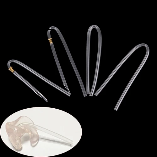 1PC Clear U Shape BTE Earmold Hearing Aid Tubing Tube Preformed Aid Earmold Tube Tubing With Plastic Lock