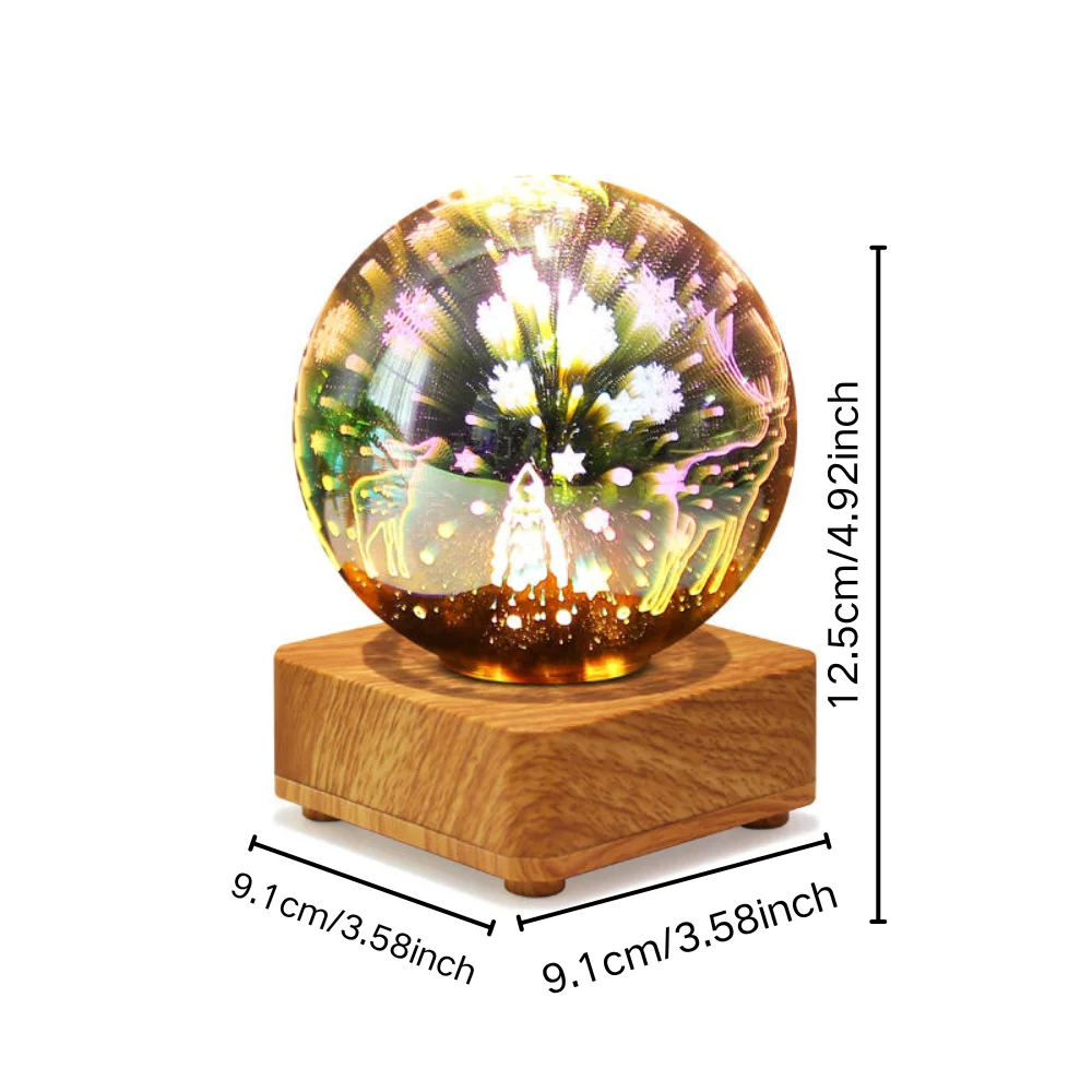 3D glass Christmas lamp is so eye-catching! When it is used in bedrooms and studies, it can create artistic decorative lighting