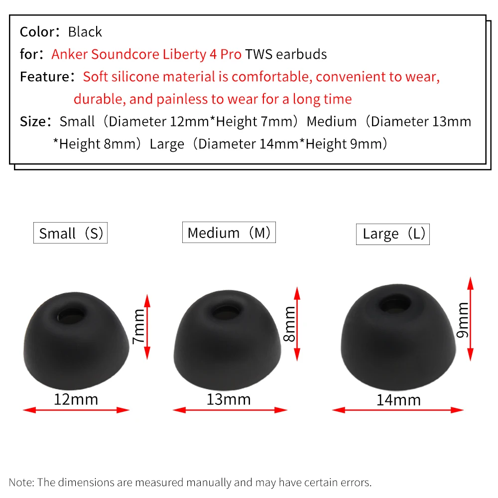 Silicone Ear Tips for Anker Soundcore Liberty 4 Pro True Wireless Earbuds Eartips Liberty4 Pro TWS Tips headphones Earplugs view 4