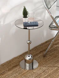 Wuli Round Edge A Few Ins Table Coffee Living Room Sofa Small Coffee Table Head Head Home Bag House Stainless Steel New Hot 2024