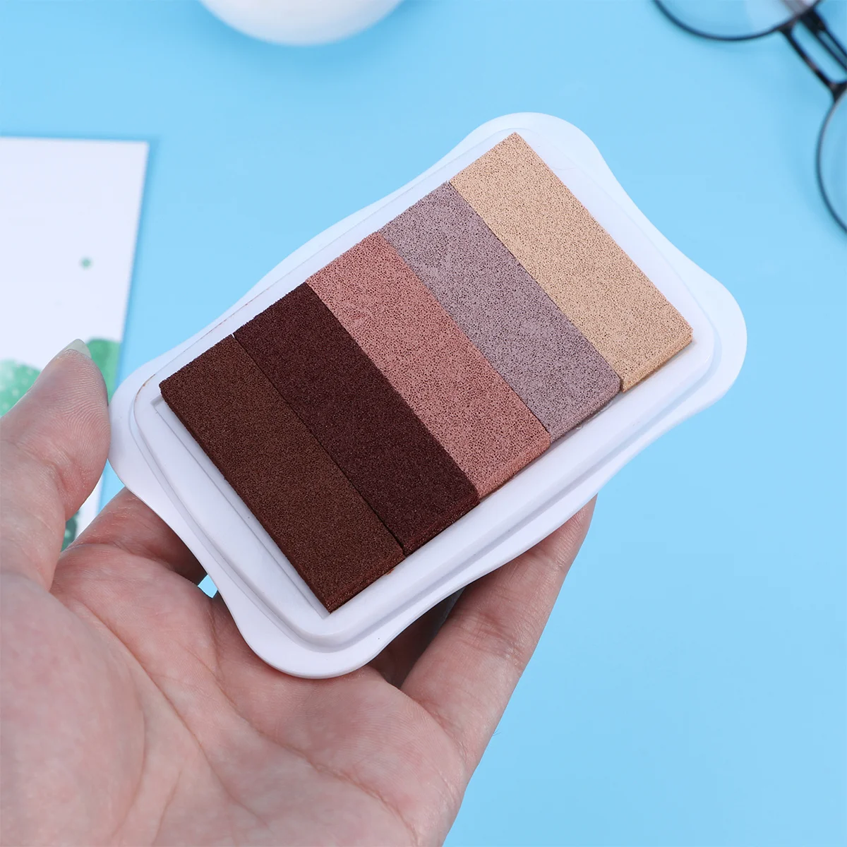 5 ألوان متدرجة مختمة للفنون والحرف اليدوية أداة ختم قابلة لإعادة الاستخدام هدية مثالية للعب خيال الأطفال باللون البني #5