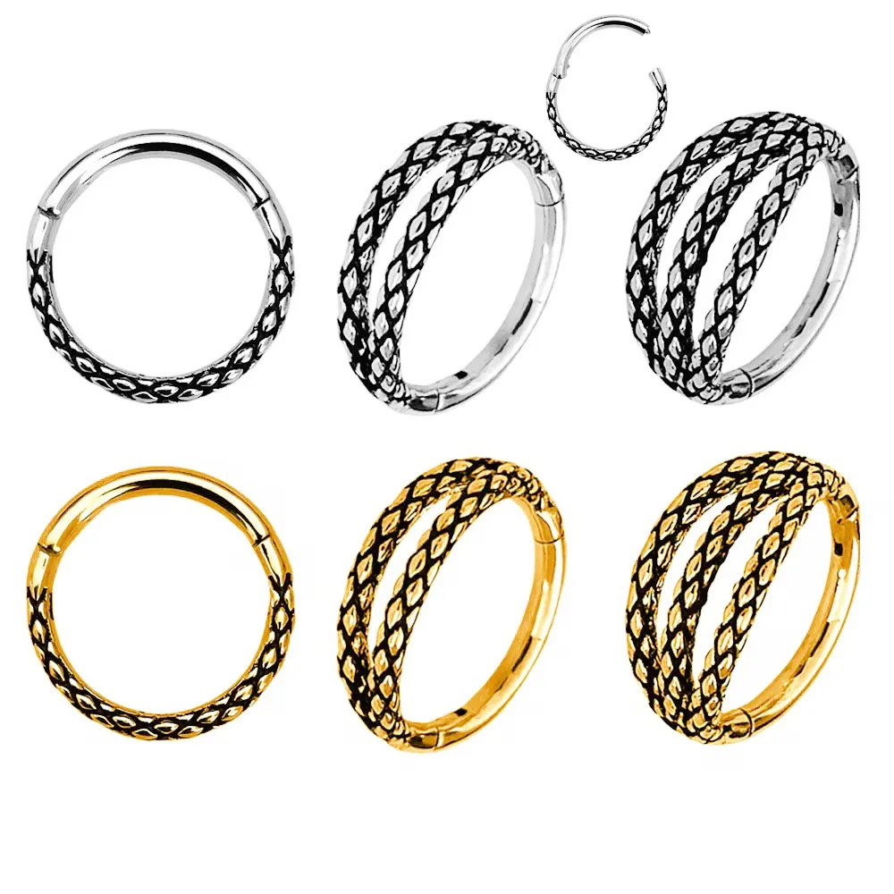 

316L Surgical Steel 16G Hinged Segment Ring Daith Conch Hoop Earring Cartilaged Tragus Helix Body Piercing Jewelry