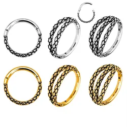 316L Surgical Steel 16G Hinged Segment Ring Daith Conch Hoop Earring Cartilaged Tragus Helix Body Piercing Jewelry
