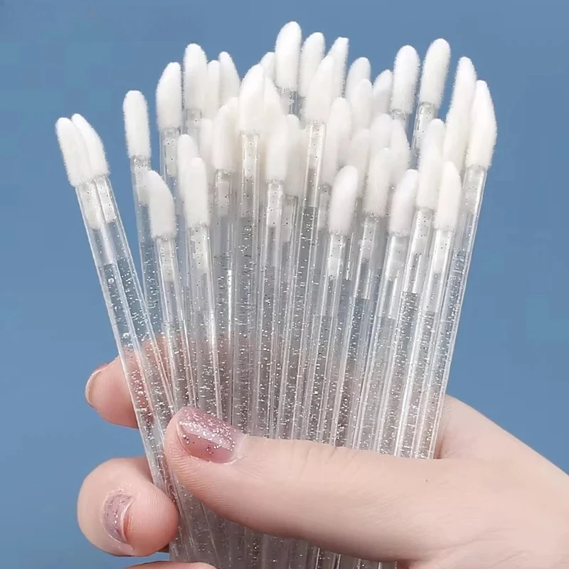 50 Uds. Cepillos de pestañas de cristal, eliminación de pestañas individuales, aplicador de rímel de limpieza, cepillos de labios, herramientas de extensión de pestañas de maquillaje