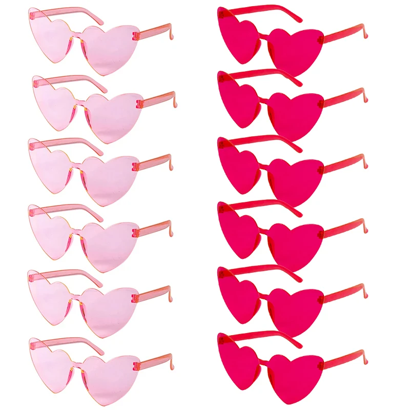 6/8/10/12pcs Bachelorette Hen Party Sunglasses Pink Heart Glasses Bride To Be Bridesmaid Gifts Wedding Bridal Shower Decors