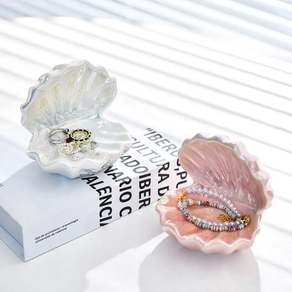 

Fashion Ins Shell Jewelry Plate Unique Handicraft Jewelry Storage Plate Small Earring Display Tray Dressing Table