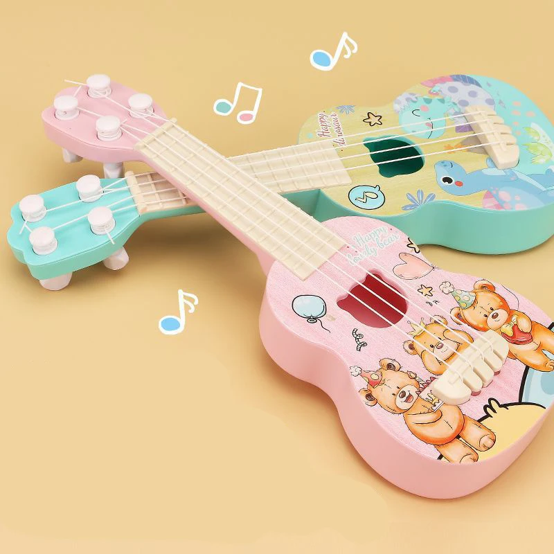 Children Ukulele Small Guitar Musical Toys Nylon Strings Boy Girls Can Play Enlightenment Brain-boosting Musical Instruments Toy
