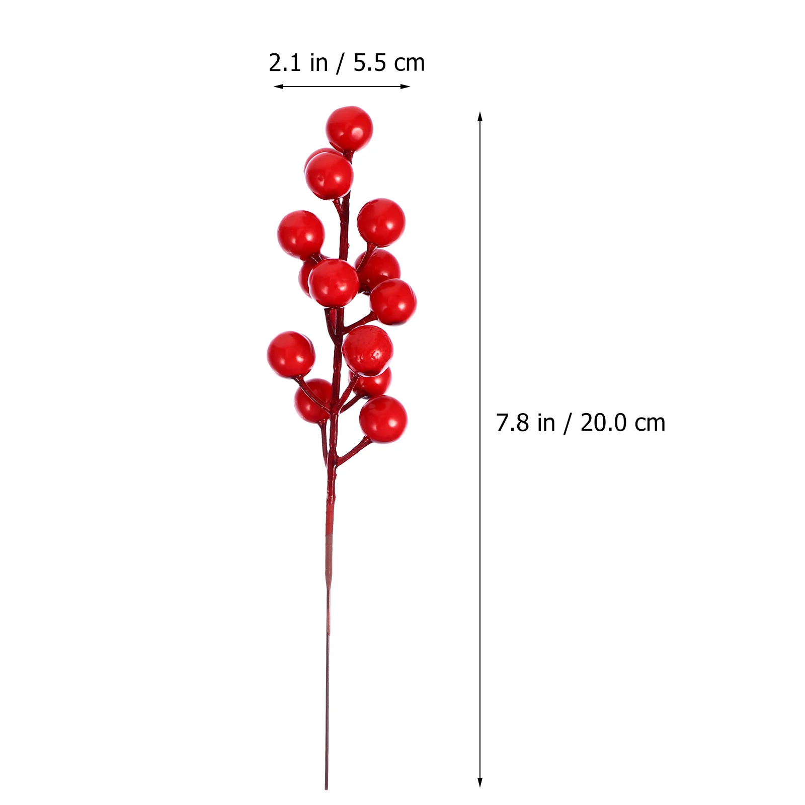 20pcs Simulation Red Berries Artificial Flower Branches For Xmas Party Decoration Home Decor Realistic Plant Ornament Decorative